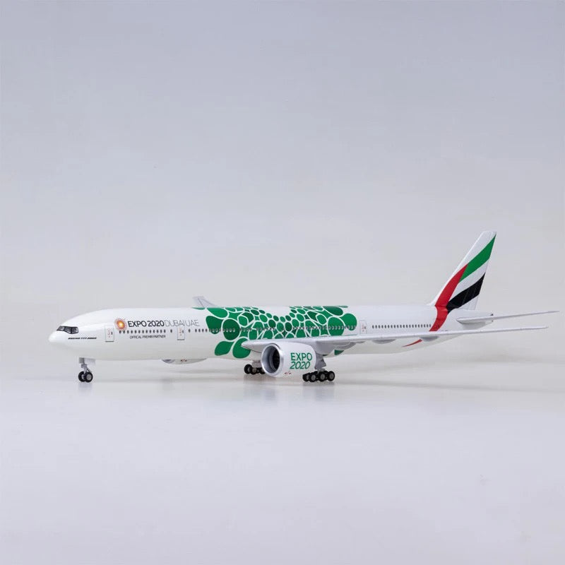 Emirates 777 Green Bubbles Expo Livery 47cm 1/160 LED & Non LED Model Plane