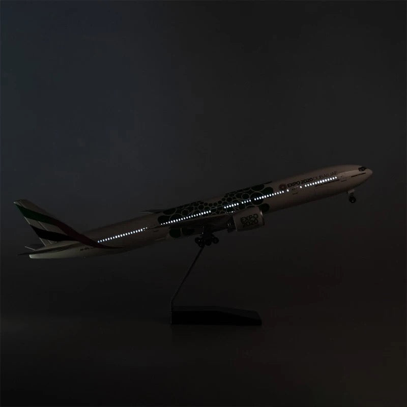 Emirates 777 Green Bubbles Expo Livery 47cm 1/160 LED & Non LED Model Plane