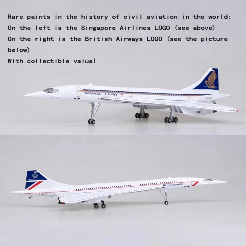 Singapore / British Airways Concorde 47cm 1/160 LED & Non LED Model Plane