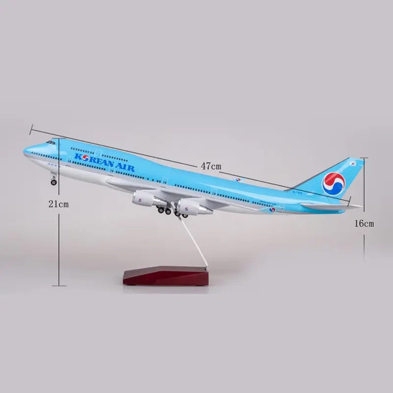 Korean Airlines Boeing 747-400 47cm 1/160 LED & Non LED Model Plane