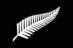 New Zealand Silver Fern Flag, Shaft Style, 2 Grommet, 4 Grommet
