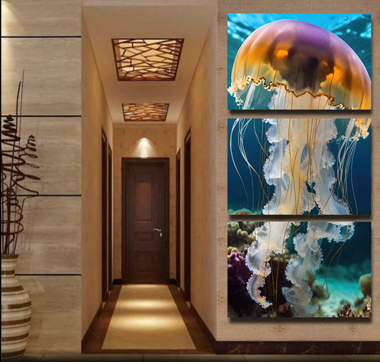 Jellyfish 1 & 3 Panel Portrait View