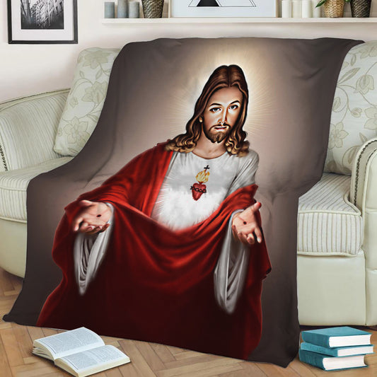 Jesus Christ Fleece Throw Blanket