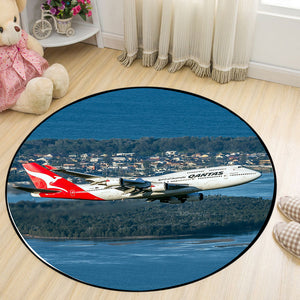 Qantas OEJ 747-400 Round Rug