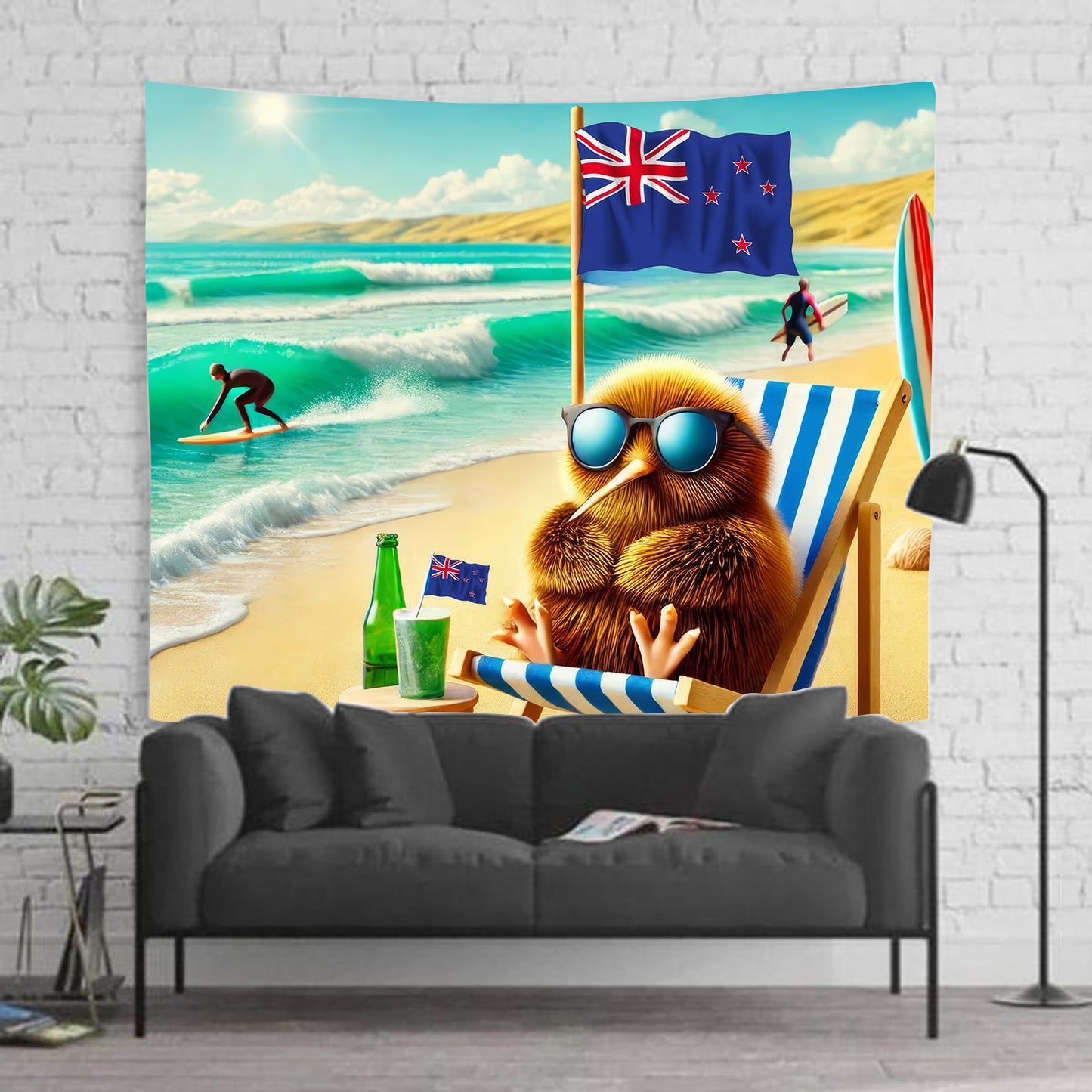 Kiwi on The Beach Tapestry