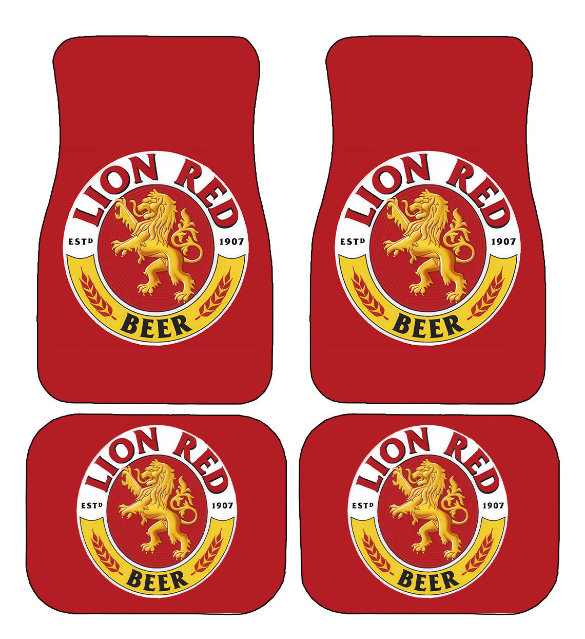 Lion Red Beer Car Floor Mats