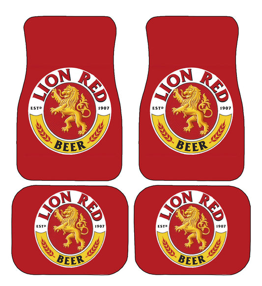 Lion Red Beer Car Floor Mats