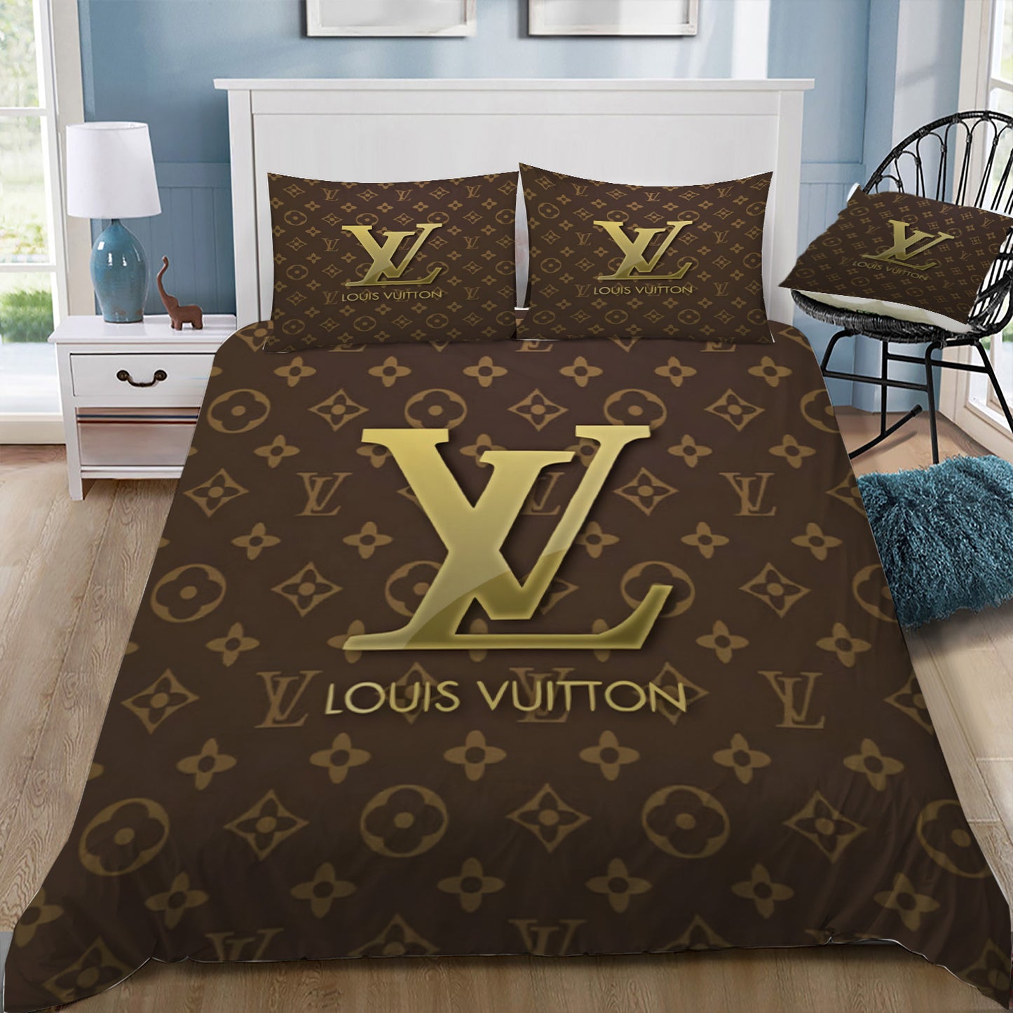 Louis Vuitton Doona / Duvet Cover and 2 Pillow Slips