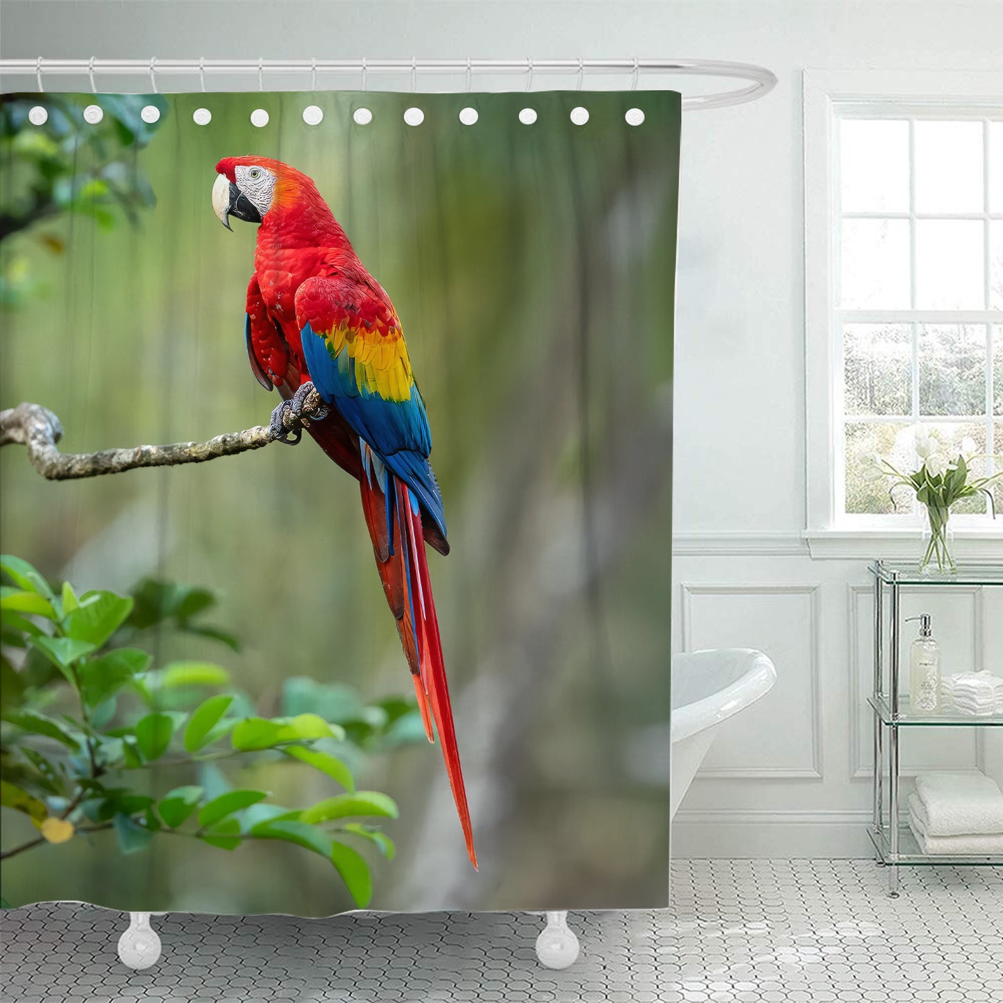 Macaw Parrot Shower Curtain