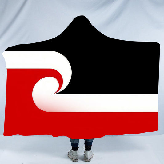 New Zealand Maori Flag Hooded Blanket