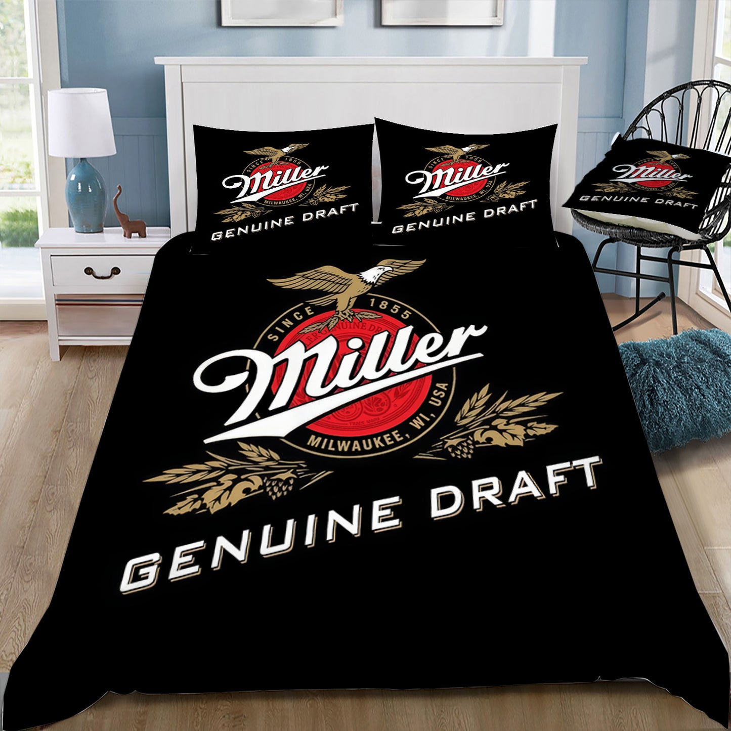 Miller Genuine Draft Beer Doona / Duvet Cover and 2 Pillow Slips