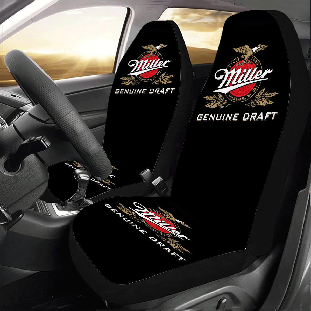 Miller Genuine Draft Beer Car Seat Covers