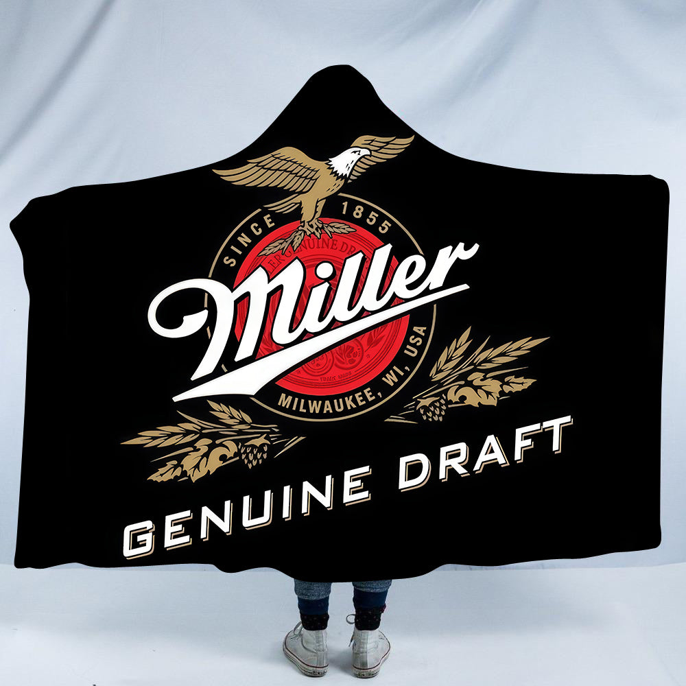 Miller Genuine Draft Beer Hooded Blanket