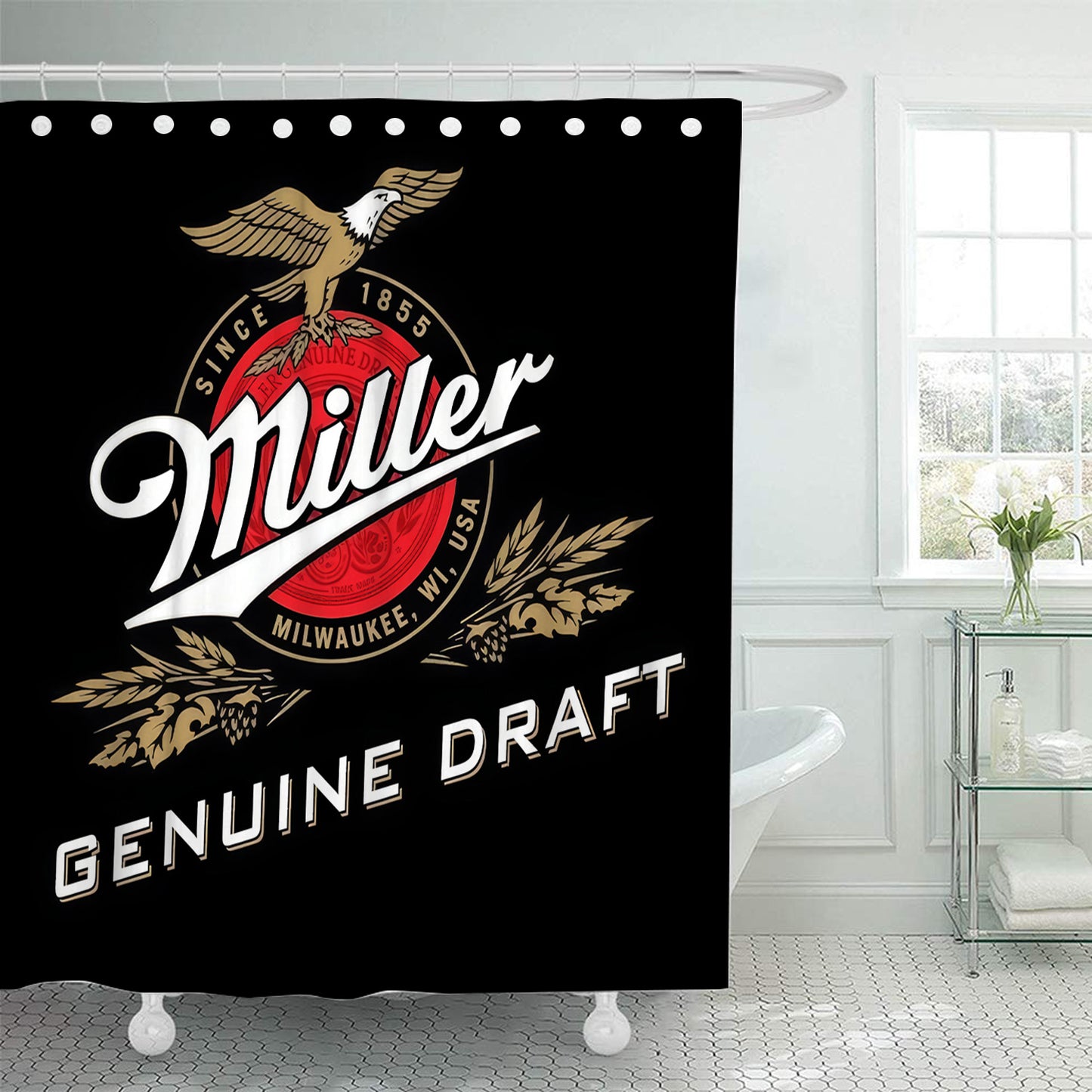 Miller Genuine Draft Beer Shower Curtain