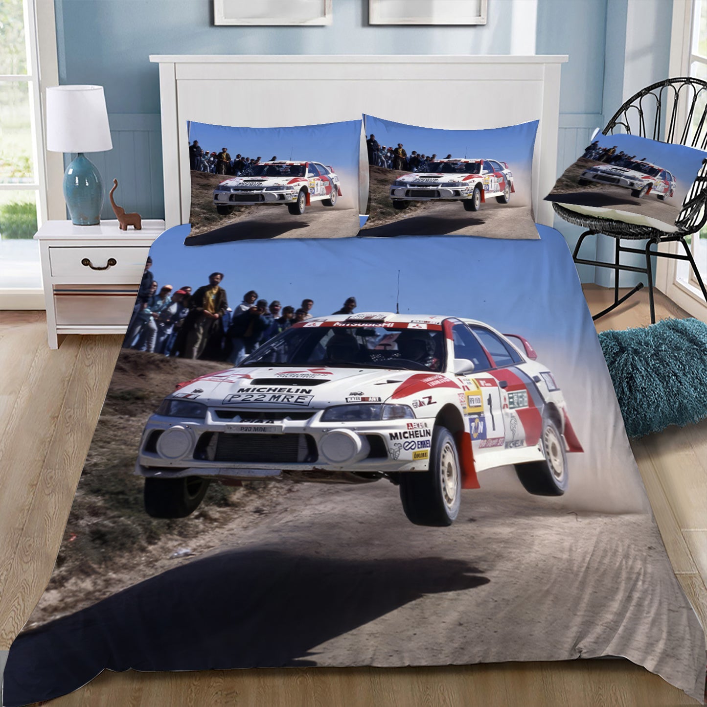 Mitsubishi 1 Rally Car Doona / Duvet Cover and 2 Pillow Slips