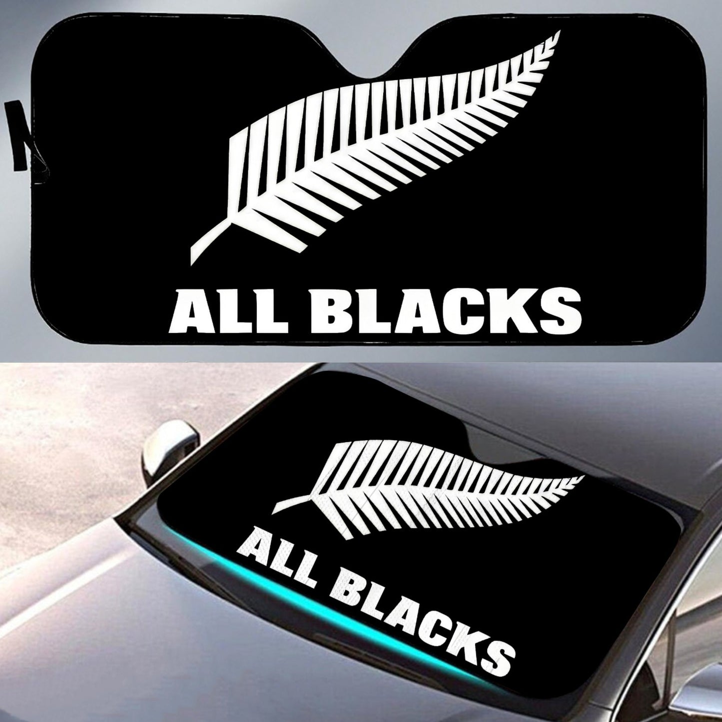New Zealand All Blacks Rugby Sunshade For Cars & Trucks