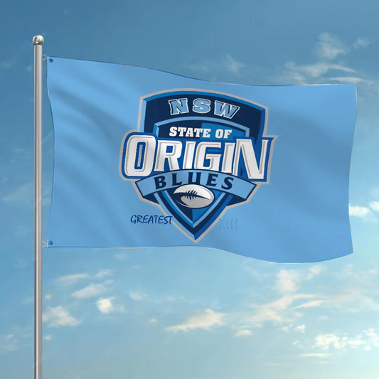 NSW Blues State of Origin Team Colours Rugby League Flag