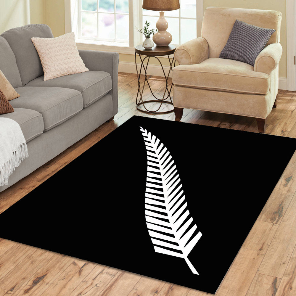 Fern Pattern Rug New Zealand Silver Fern Rectangle Rug