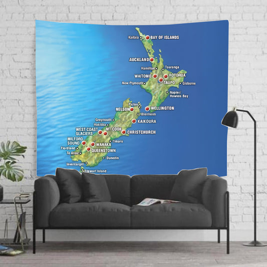 New Zealand Map Tapestry