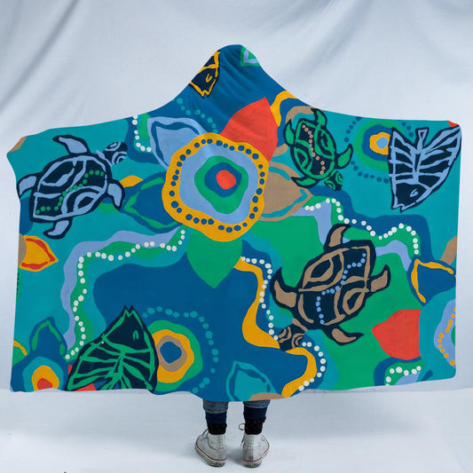 Aboriginal Qantas Nalanji Dreaming Hooded Blanket
