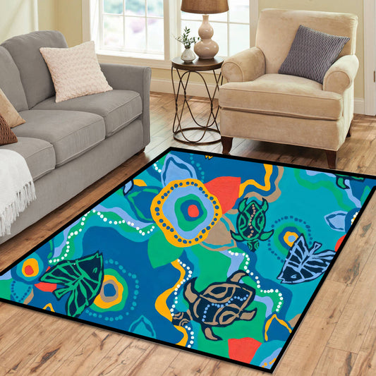 Aboriginal Qantas Nalanji Dreaming Rectangle Rug