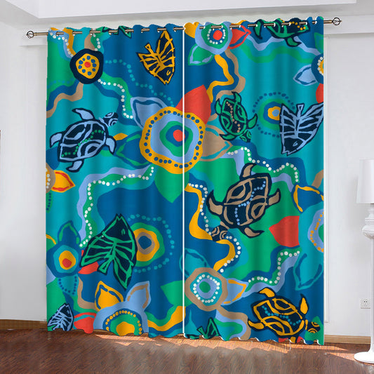 Aboriginal Qantas Nalanji Dreaming Window Curtains