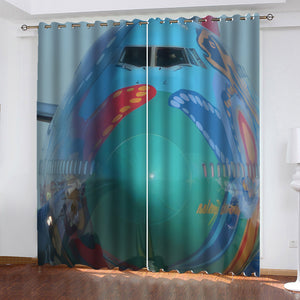 Qantas 747-300 Nalanji Dreaming Head On Window Curtains