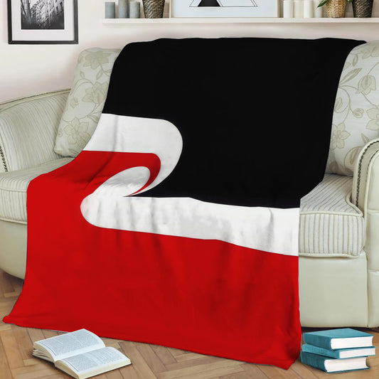 New Zealand Maori Flag Fleece Throw Blanket
