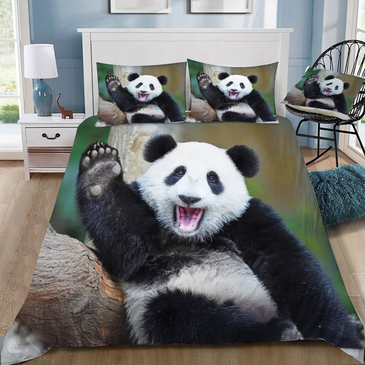 Panda Waving Doona / Duvet Cover and 2 Pillow Slips
