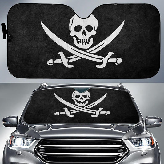 Skull & Crossbones Pirates Sunshade For Cars & Trucks