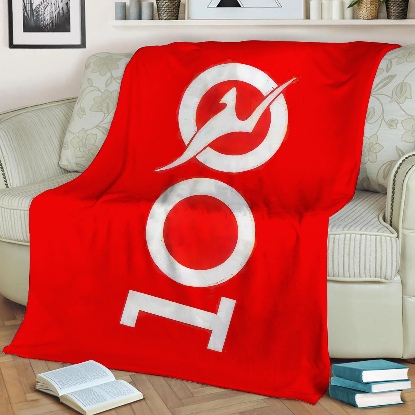 Qantas 100 Years Logo Fleece Throw Blanket