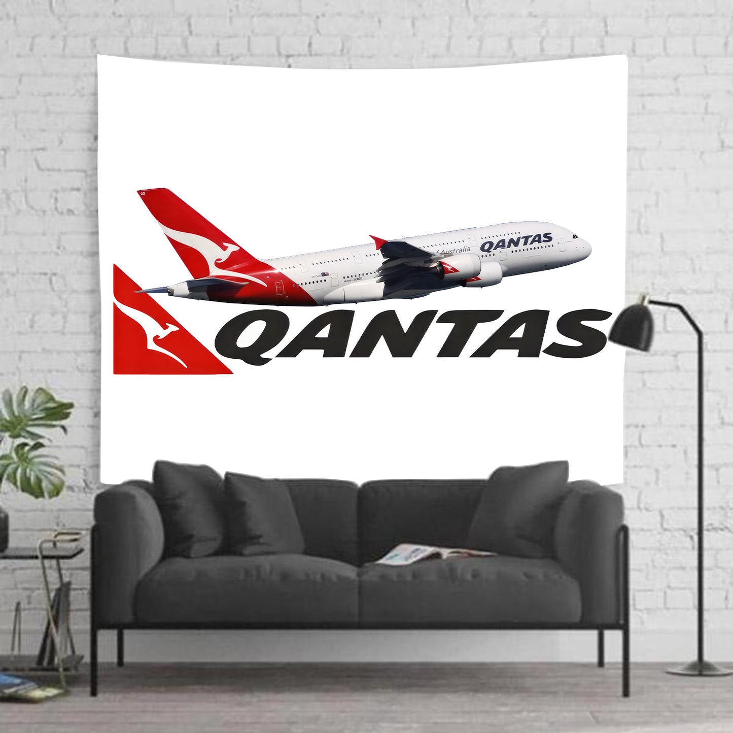 Qantas Logo & A380 Tapestry