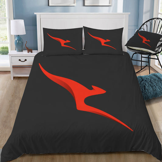 Qantas New Red Roo Logo Doona / Duvet Cover and 2 Pillow Slips