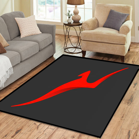 Qantas Red Roo on Grey Background Rectangle Rug