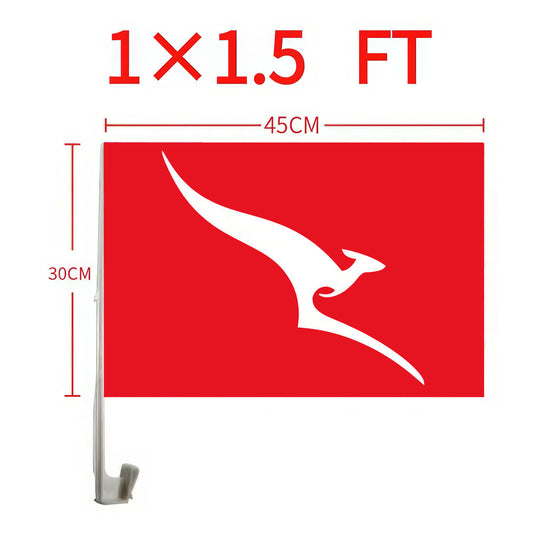 Qantas Retro Roo Car Window Flag