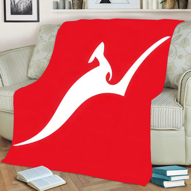 Qantas Retro Roo Logo Fleece Throw Blanket