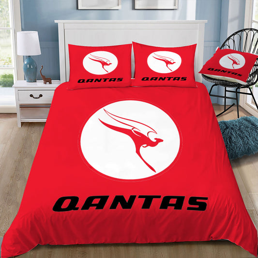 Qantas Retro Flying Kangaroo Logo Doona / Duvet Cover and 2 Pillow Slips