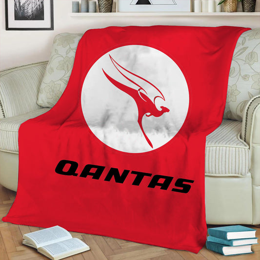 Qantas Original Roo Logo Fleece Throw Blanket