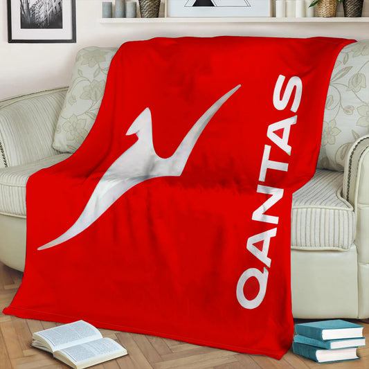 Qantas Roo Logo Fleece Throw Blanket