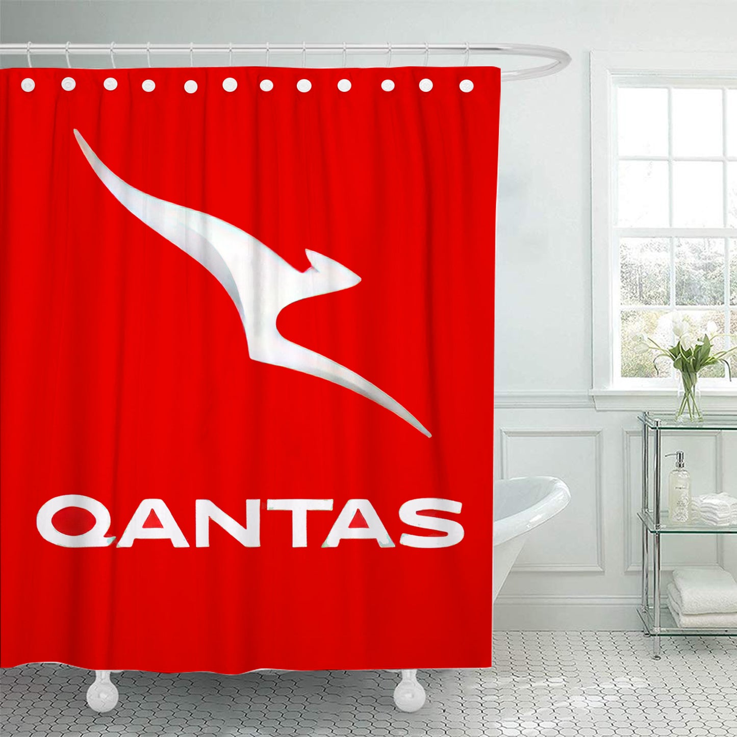 Qantas New Logo Shower Curtain