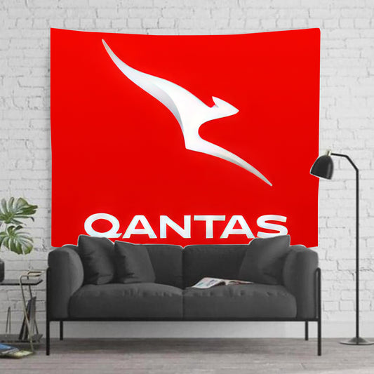 Qantas Roo Logo Red Background Tapestry