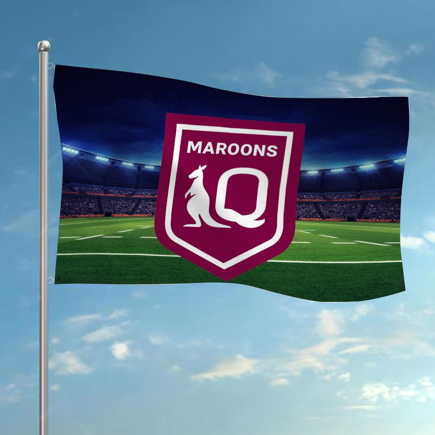 QLD Maroons State of Origin Rugby League Flag