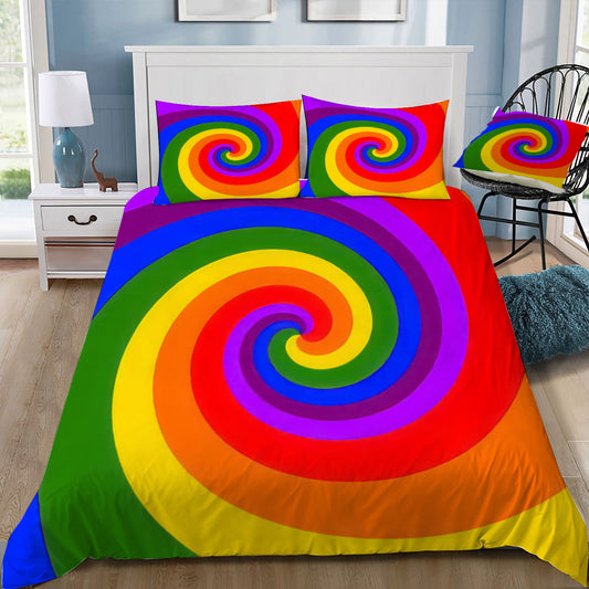 Rainbow Swirl Doona / Duvet Cover and 2 Pillow Slips