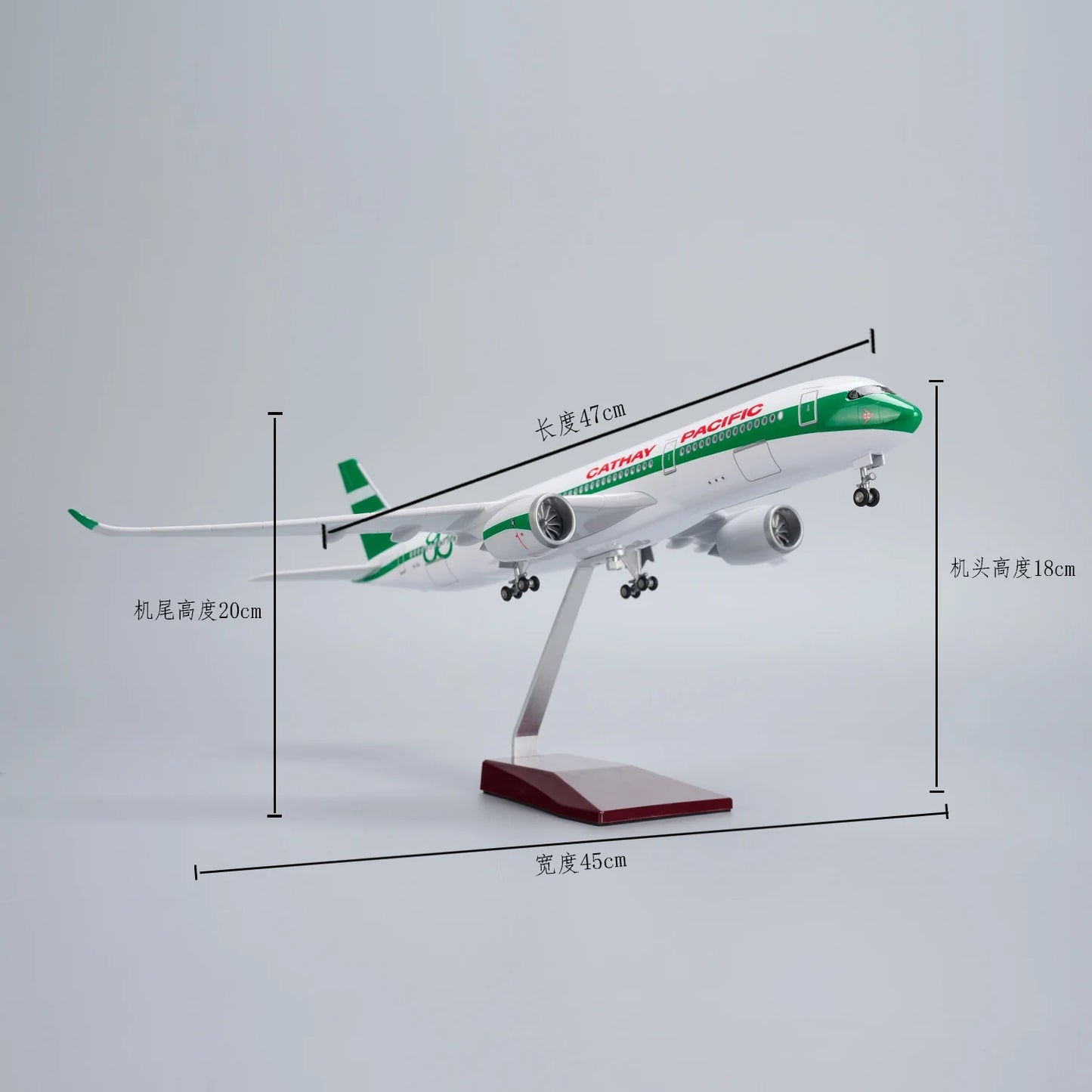 Cathay Pacific 80th Anniversary Airbus A350 47cm 1/160 LED & Non LED Model Plane