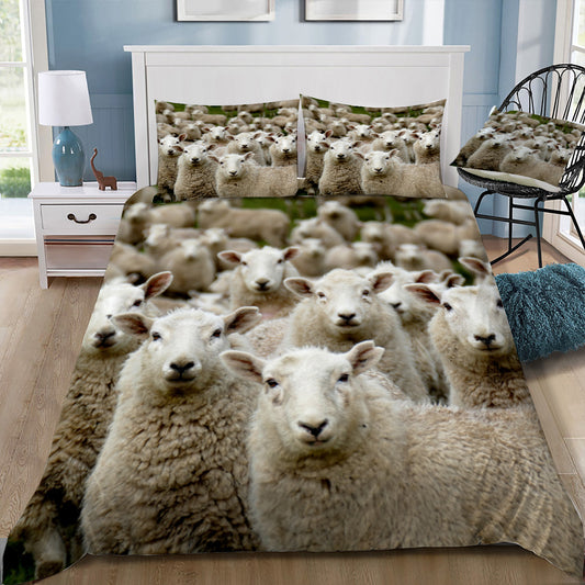 Herd of Sheep Watching Doona / Duvet Cover and 2 Pillow Slips