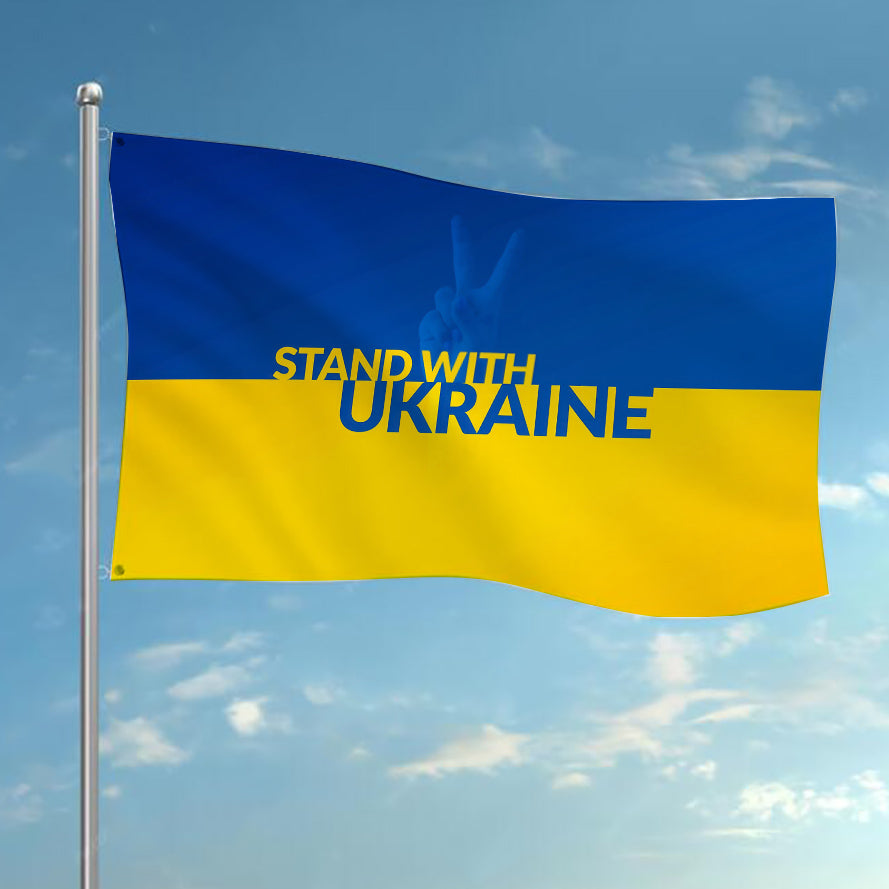Stand With Ukraine National Flag