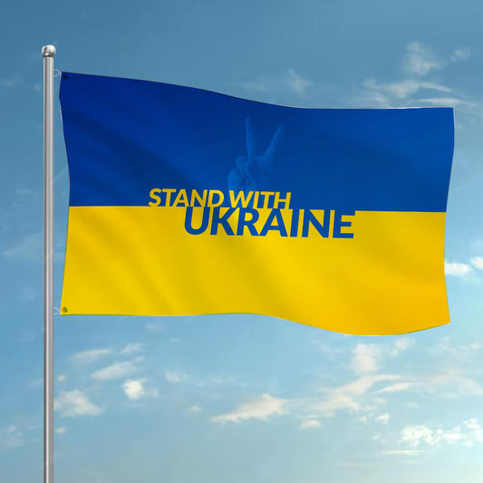 Stand With Ukraine National Flag
