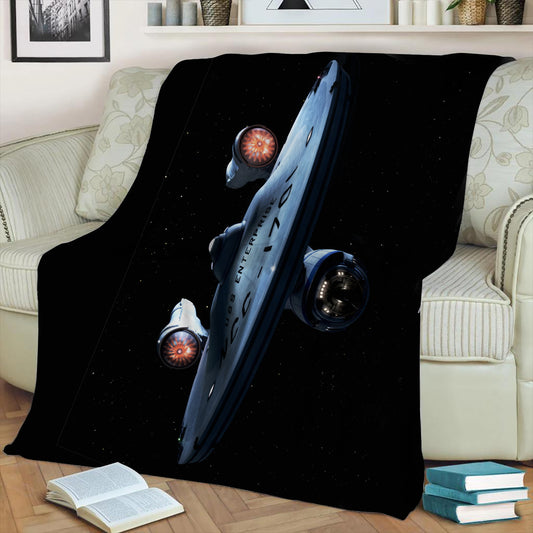 USS Enterprise 1701 Fleece Throw Blanket