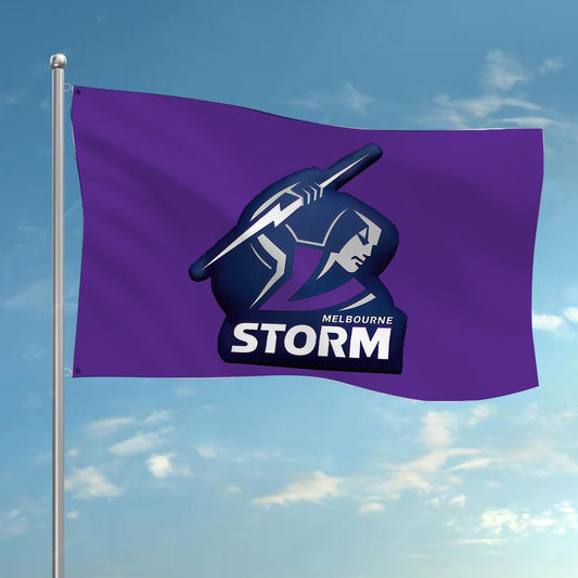 NRL Melbourne Storm Team Colours Rugby League Flag