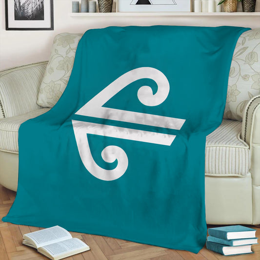 Air New Zealand Retro Koru Logo Fleece Throw Blanket